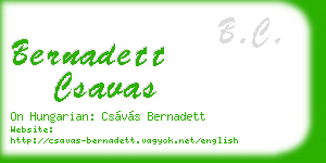 bernadett csavas business card